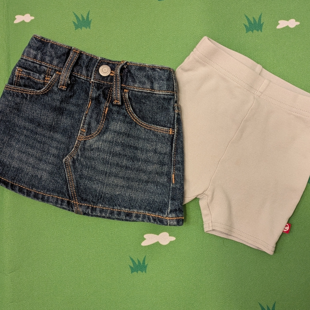 Toddler Girl Mini Skirt And Biker Shorts